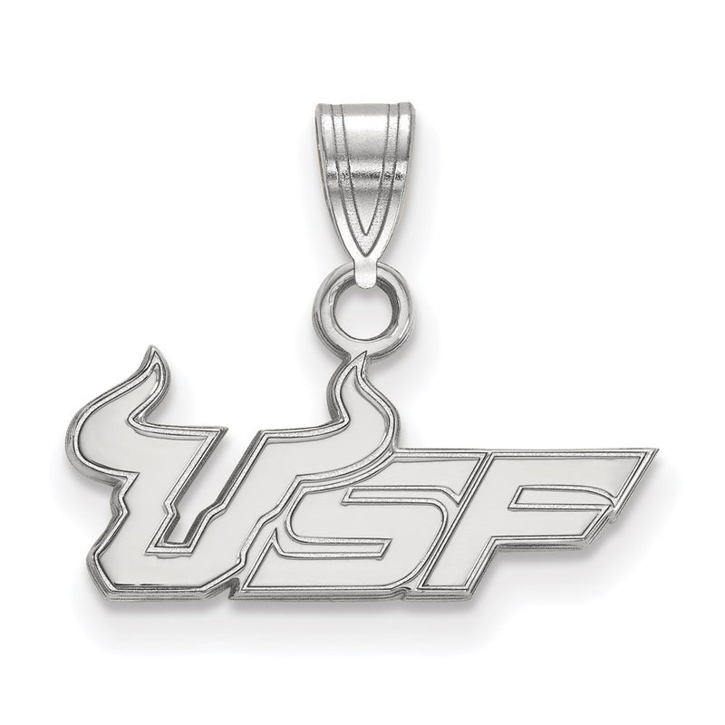 14K White Gold Logoart University Of South Florida U S F Small Pendant