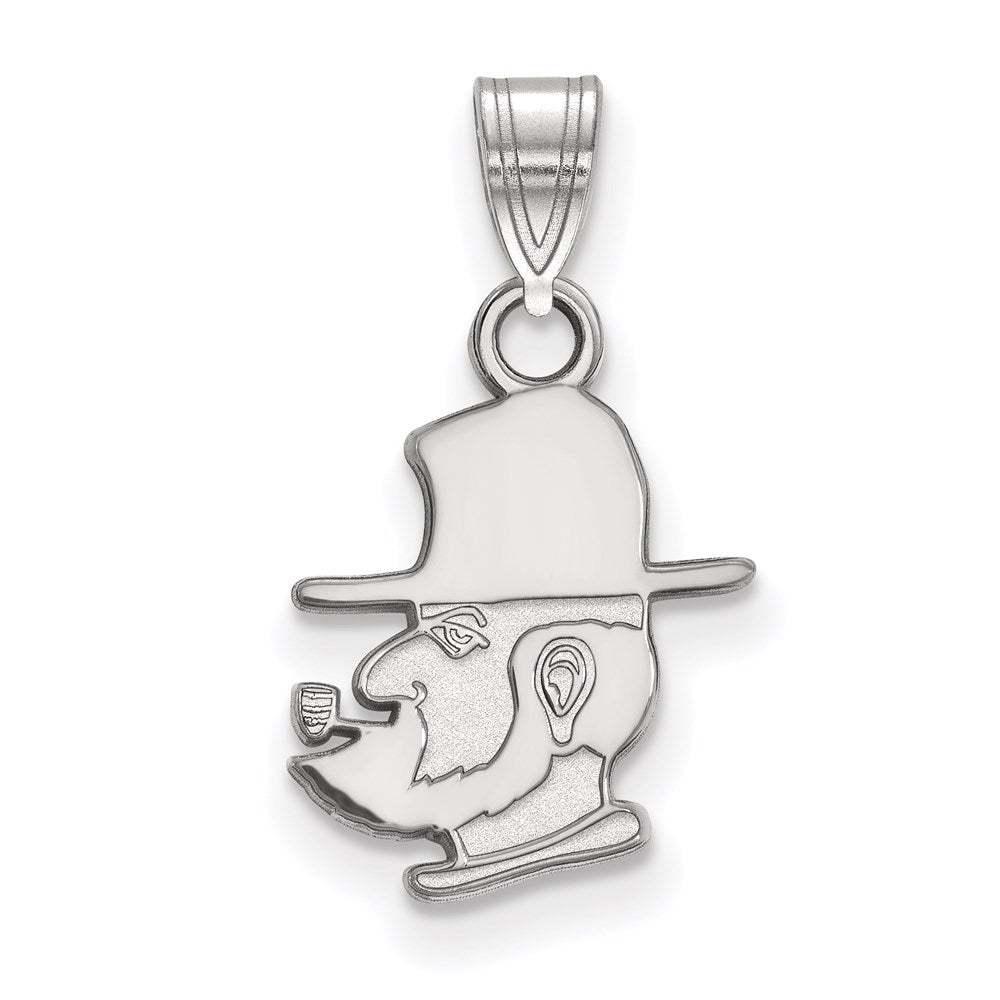 Sterling Silver Rhodium Plated Logoart Appalachian State University Mountaineer Small Pendant
