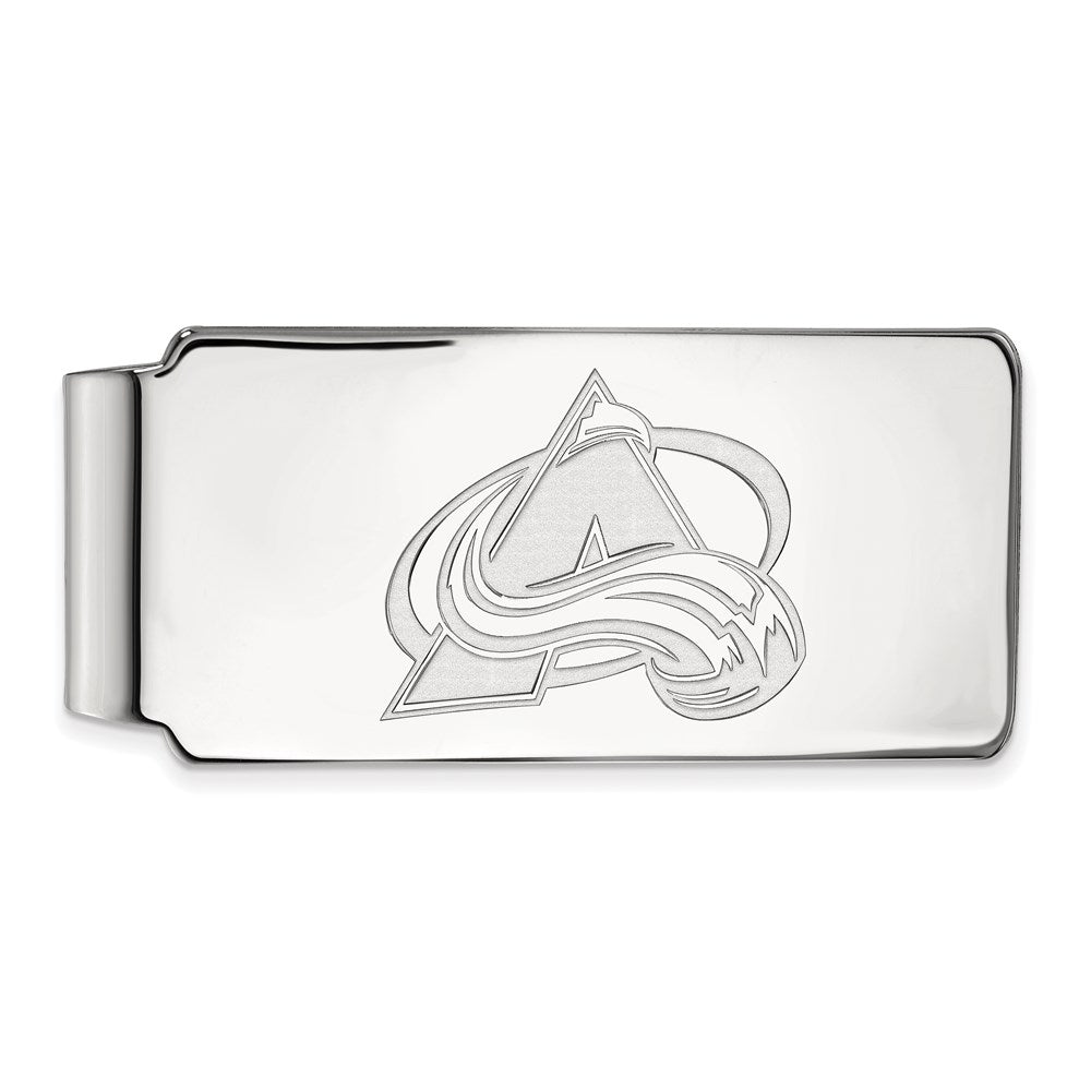 Sterling Silver Rhodium Plated Nhl Logoart Colorado Avalanche Money Clip