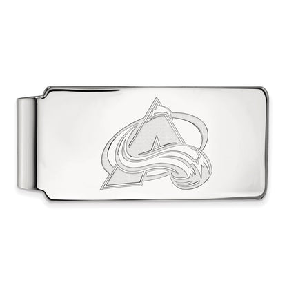 Sterling Silver Rhodium Plated Nhl Logoart Colorado Avalanche Money Clip