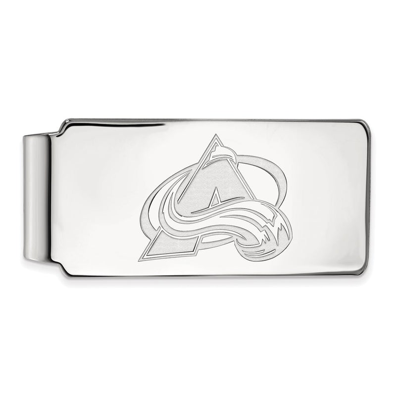 Sterling Silver Rhodium Plated Nhl Logoart Colorado Avalanche Money Clip