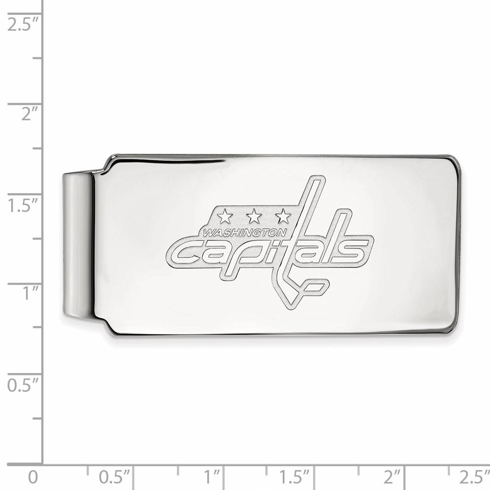 Sterling Silver Rhod-Pltd Nhl Logoart Washington Capitals Money Clip
