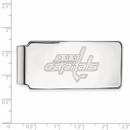 Sterling Silver Rhod-Pltd Nhl Logoart Washington Capitals Money Clip