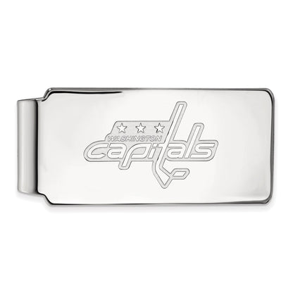 Sterling Silver Rhod-Pltd Nhl Logoart Washington Capitals Money Clip