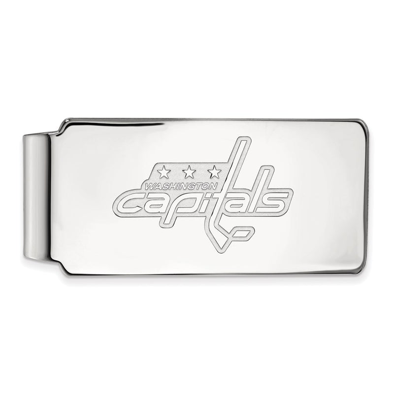Sterling Silver Rhod-Pltd Nhl Logoart Washington Capitals Money Clip