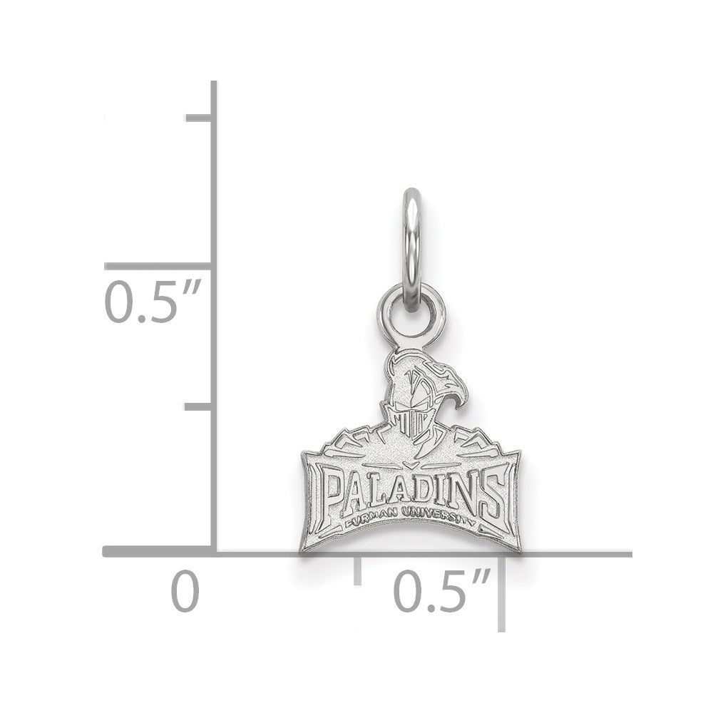 Sterling Silver Rhodium Plated Logoart Furman University Paladins Extra Small Pendant