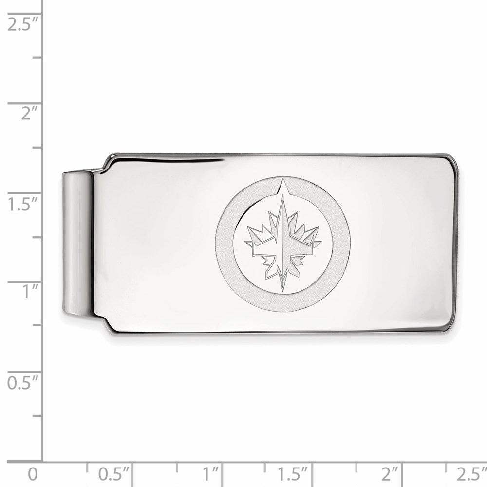 Sterling Silver Rhod-Pltd Nhl Logoart Winnipeg Jets Money Clip