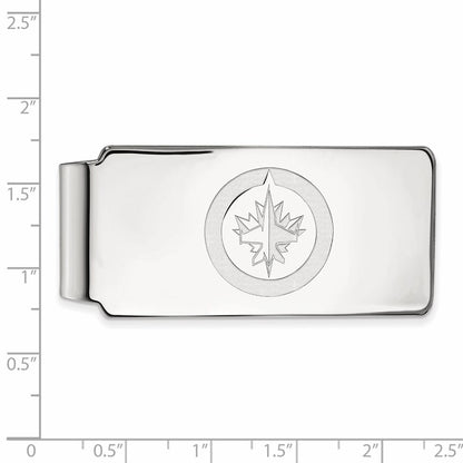 Sterling Silver Rhod-Pltd Nhl Logoart Winnipeg Jets Money Clip