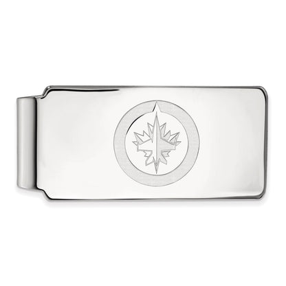 Sterling Silver Rhod-Pltd Nhl Logoart Winnipeg Jets Money Clip
