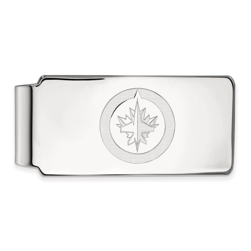 Sterling Silver Rhod-Pltd Nhl Logoart Winnipeg Jets Money Clip