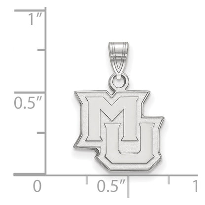 10K White Gold Logoart Marquette University M U Small Pendant