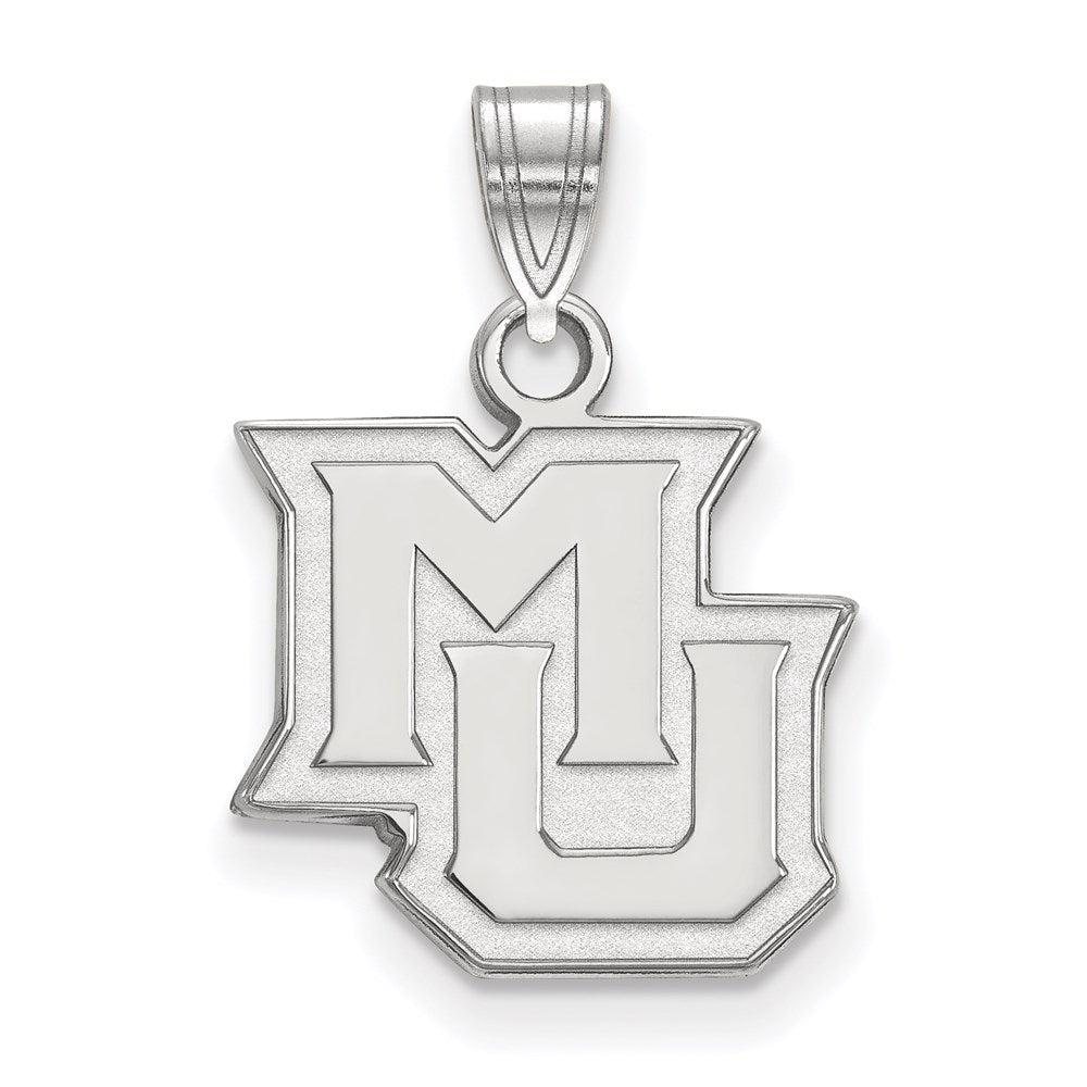 10K White Gold Logoart Marquette University M U Small Pendant