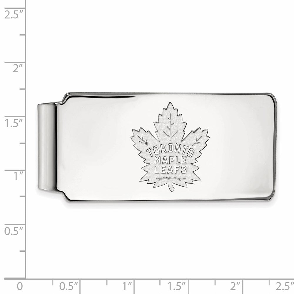 Sterling Silver Rhod-Pltd Nhl Logoart Toronto Maple Leafs Money Clip