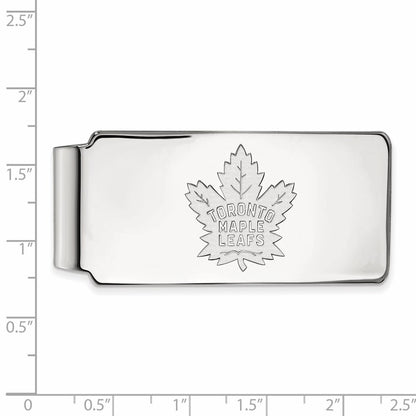 Sterling Silver Rhod-Pltd Nhl Logoart Toronto Maple Leafs Money Clip