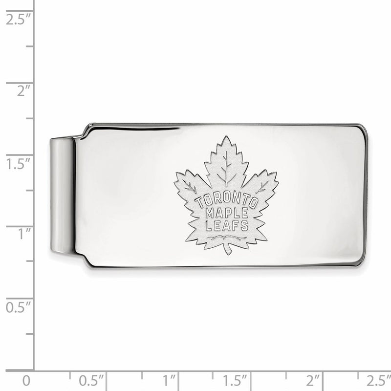Sterling Silver Rhod-Pltd Nhl Logoart Toronto Maple Leafs Money Clip