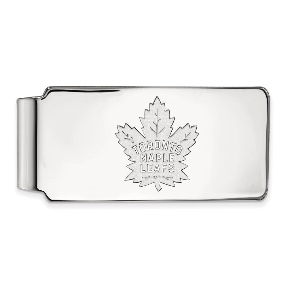 Sterling Silver Rhod-Pltd Nhl Logoart Toronto Maple Leafs Money Clip