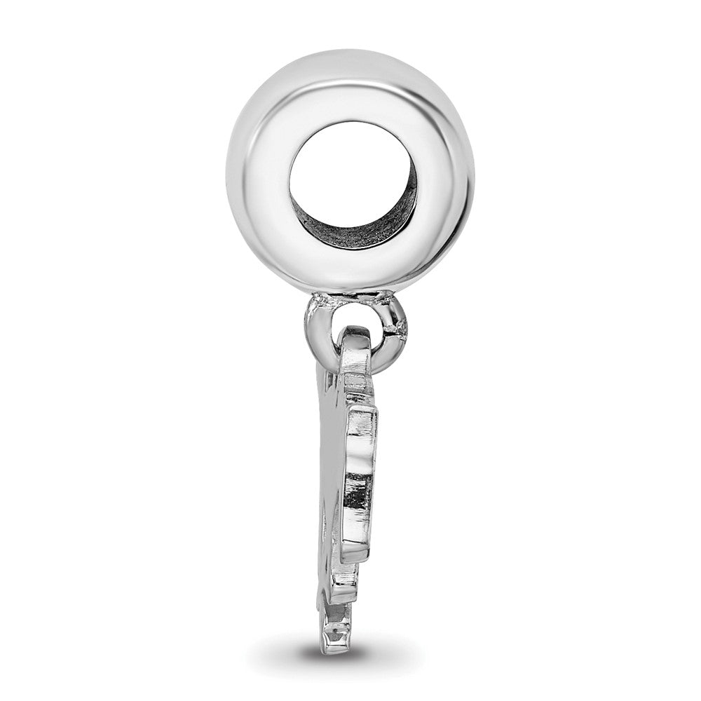 Sterling Silver Rhod-Pltd Logoart Southern Methodist U. Sm Dangle Bead