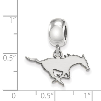 Sterling Silver Rhod-Pltd Logoart Southern Methodist U. Sm Dangle Bead