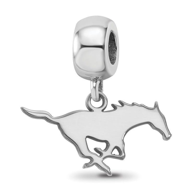 Sterling Silver Rhod-Pltd Logoart Southern Methodist U. Sm Dangle Bead
