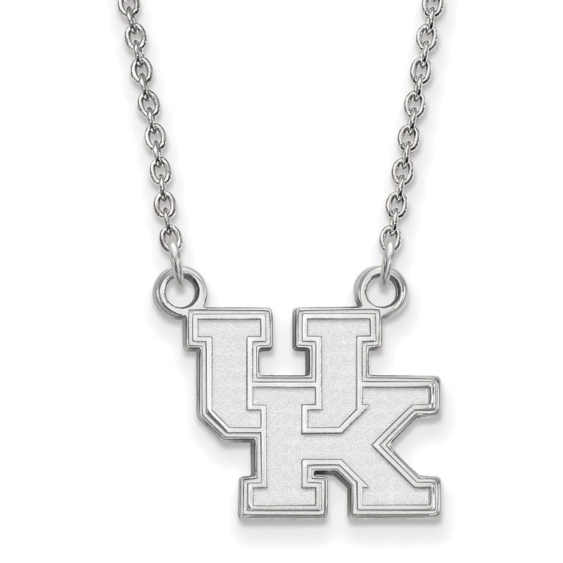 10K White Gold Logoart University Of Kentucky U K Small Pendant 18 Inch Necklace