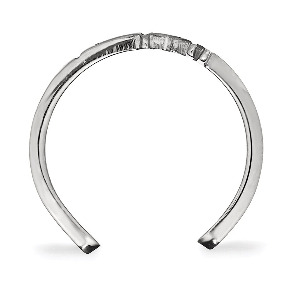 Sterling Silver Rhodium Plated Logoart University Of Nebraska Huskers Toe Ring