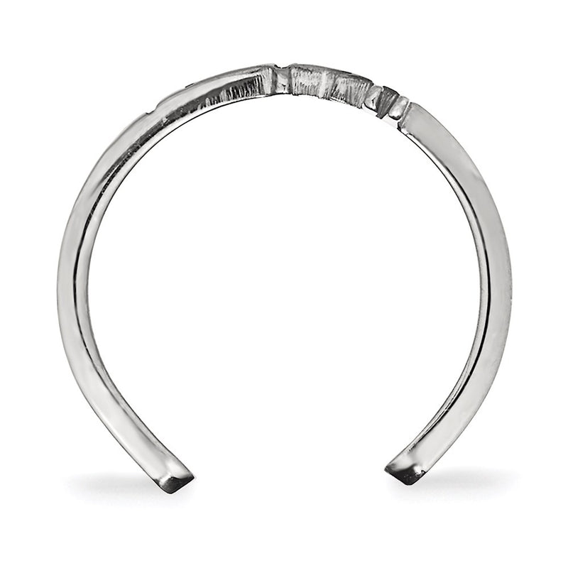 Sterling Silver Rhodium Plated Logoart University Of Nebraska Huskers Toe Ring