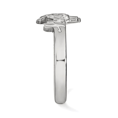 Sterling Silver Rhodium Plated Logoart University Of Nebraska Huskers Toe Ring