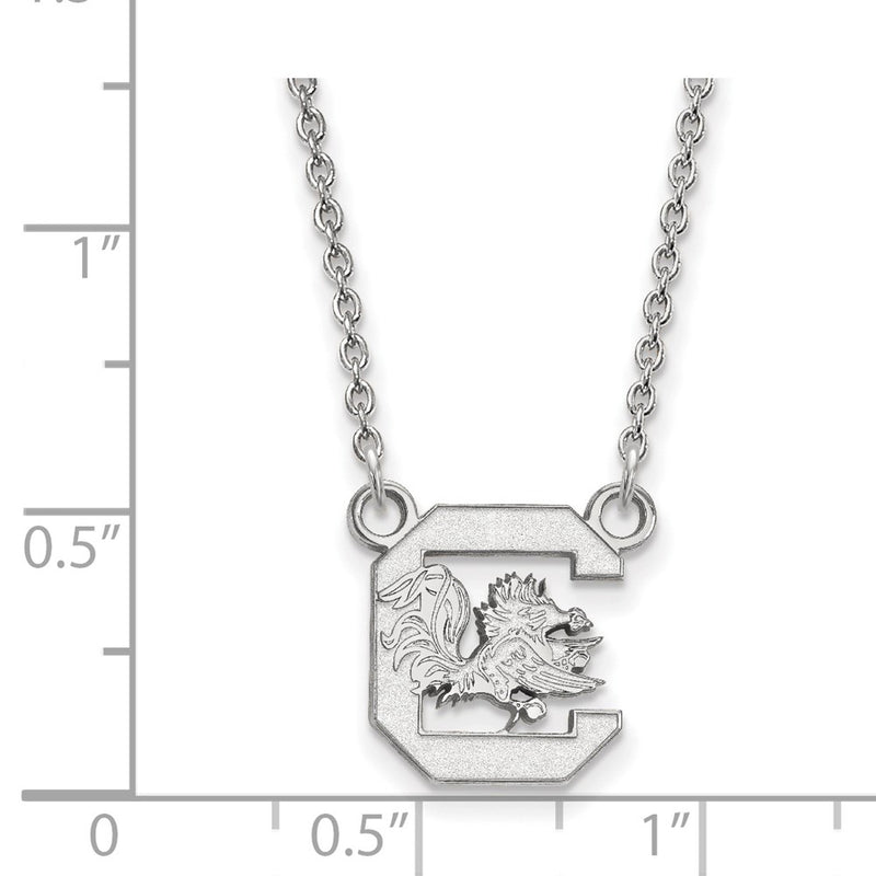 14K White Gold Logoart University Of South Carolina Small Pendant 18 Inch Necklace