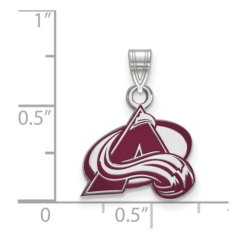 Sterling Silver Rhodium Plated Nhl Logoart Colorado Avalanche Letter A Small Enameled Pendant