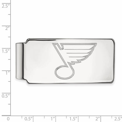 Sterling Silver Rhod-Pltd Nhl Logoart St. Louis Blues Money Clip