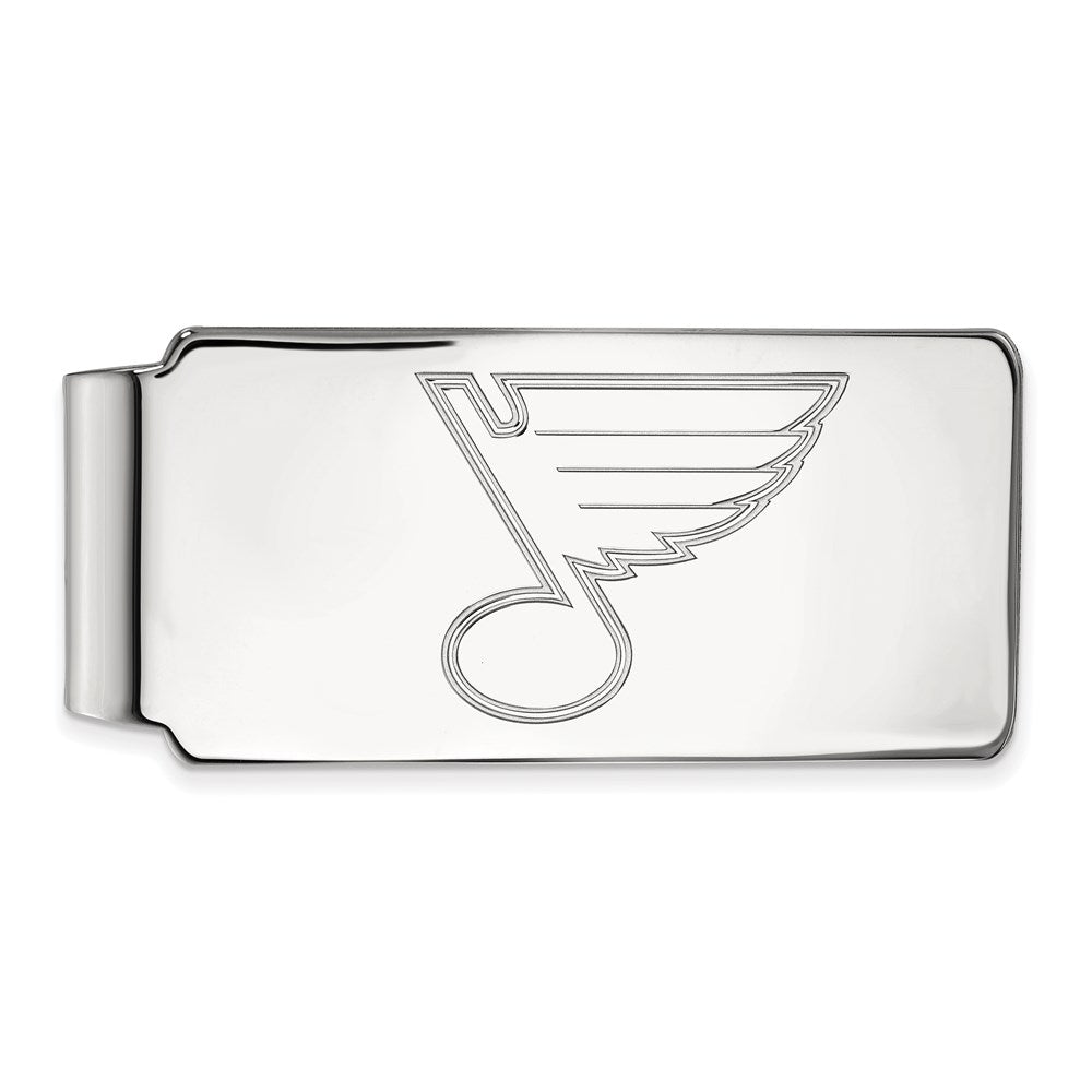 Sterling Silver Rhod-Pltd Nhl Logoart St. Louis Blues Money Clip