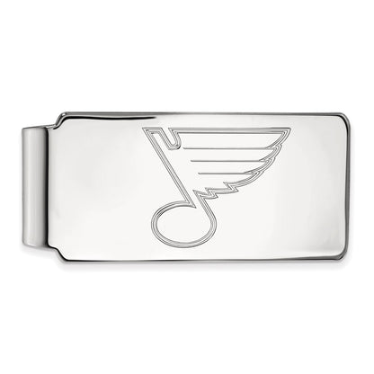 Sterling Silver Rhod-Pltd Nhl Logoart St. Louis Blues Money Clip