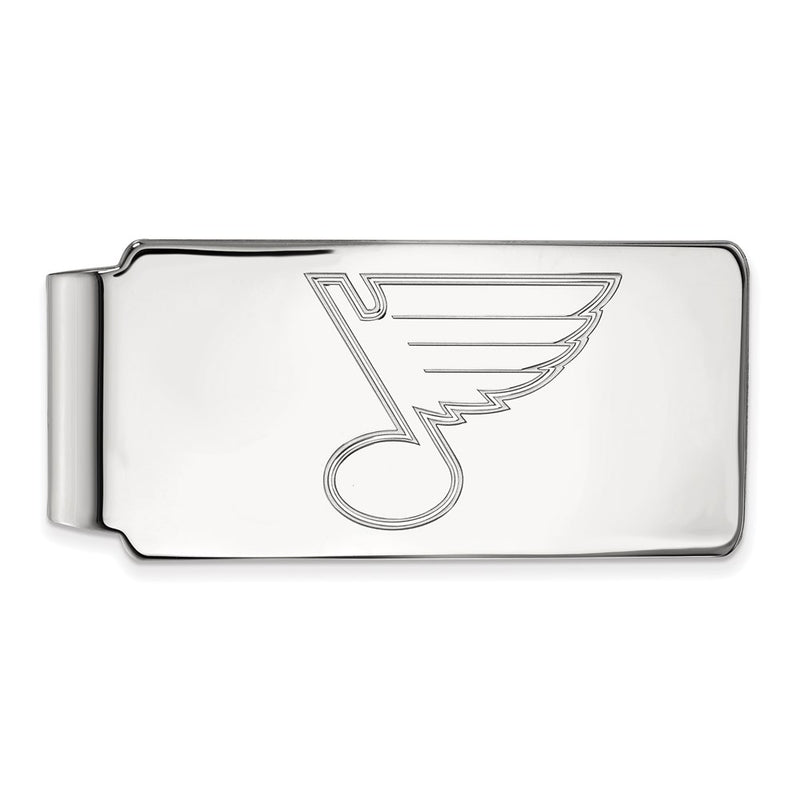 Sterling Silver Rhod-Pltd Nhl Logoart St. Louis Blues Money Clip