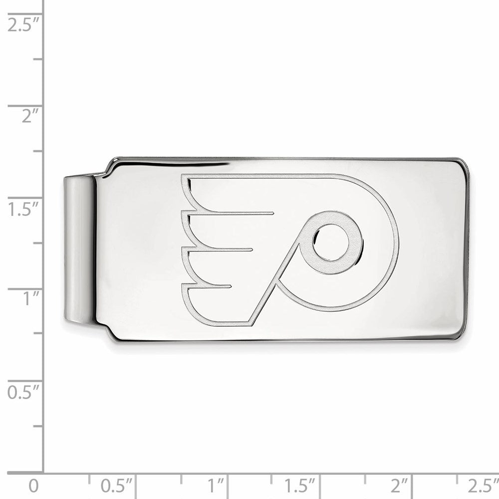 Sterling Silver Rhod-Pltd Nhl Logoart Philadelphia Flyers Money Clip