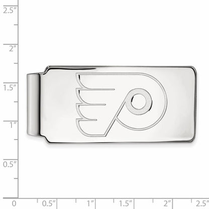 Sterling Silver Rhod-Pltd Nhl Logoart Philadelphia Flyers Money Clip