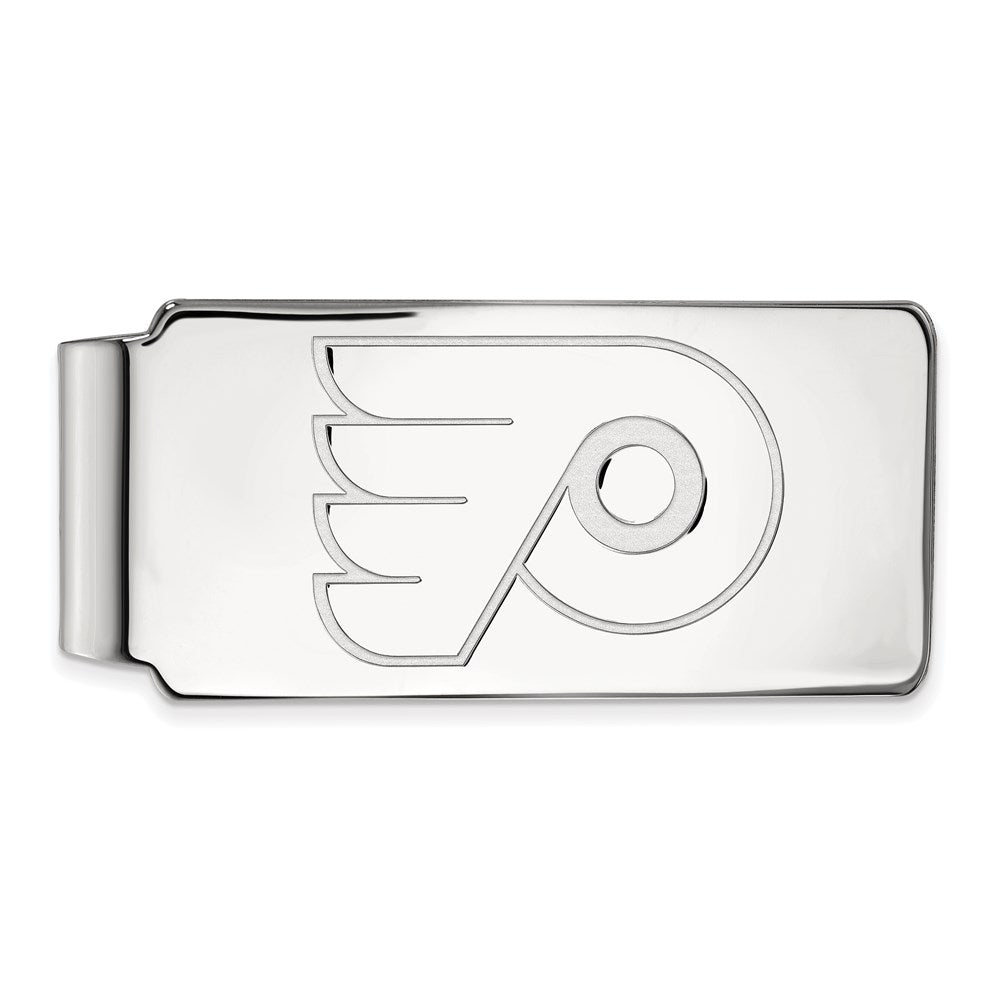 Sterling Silver Rhod-Pltd Nhl Logoart Philadelphia Flyers Money Clip