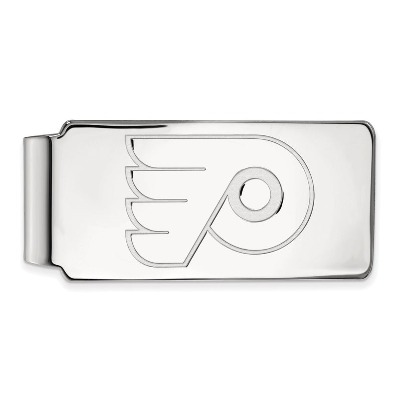 Sterling Silver Rhod-Pltd Nhl Logoart Philadelphia Flyers Money Clip