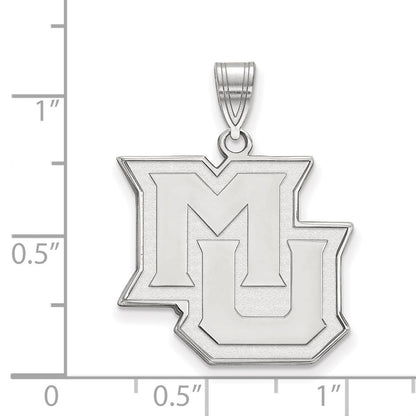 Sterling Silver Rhodium Plated Logoart Marquette University M U Large Pendant