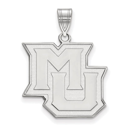 10K White Gold Logoart Marquette University M U Large Pendant