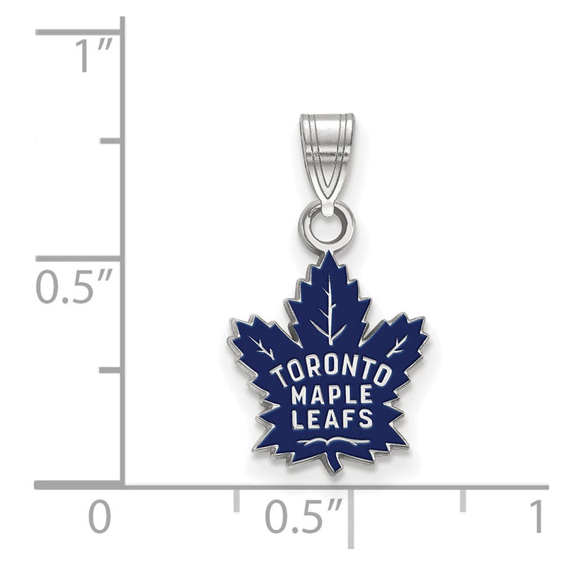 Sterling Silver Rhodium Plated Nhl Logoart Toronto Maple Leafs Small Enameled Pendant