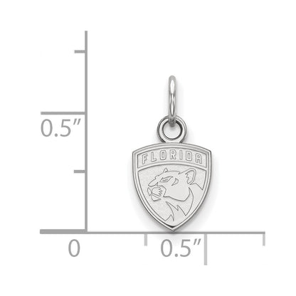 Sterling Silver Rhodium Plated Nhl Logoart Florida Panthers Extra Small Pendant