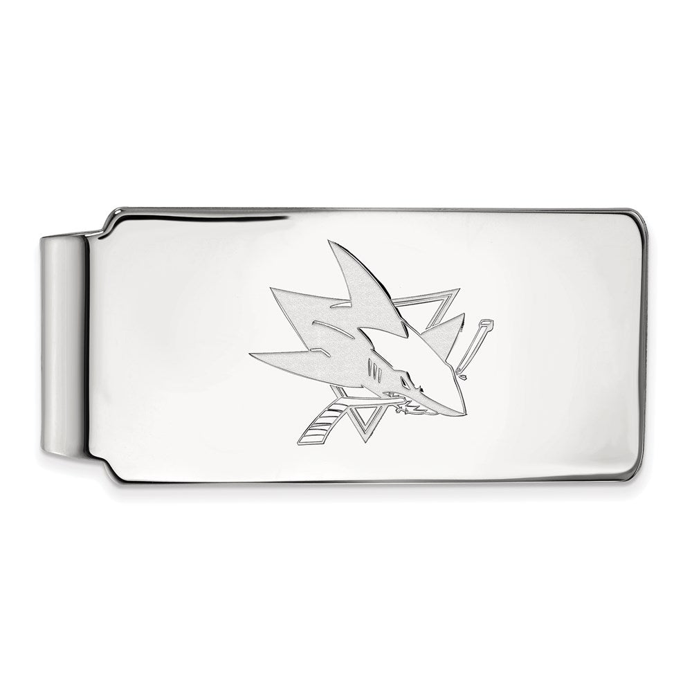Sterling Silver Rhod-Pltd Nhl Logoart San Jose Sharks Money Clip