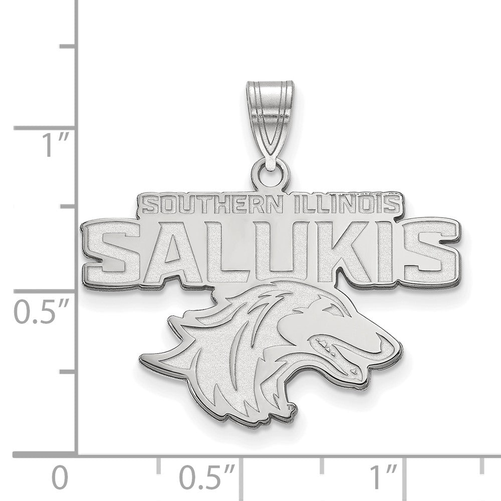 14K White Gold Logoart Southern Illinois University Salukis Large Pendant