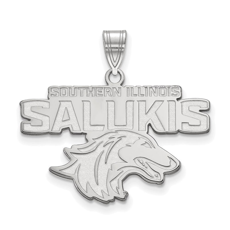 10K White Gold Logoart Southern Illinois University Salukis Large Pendant