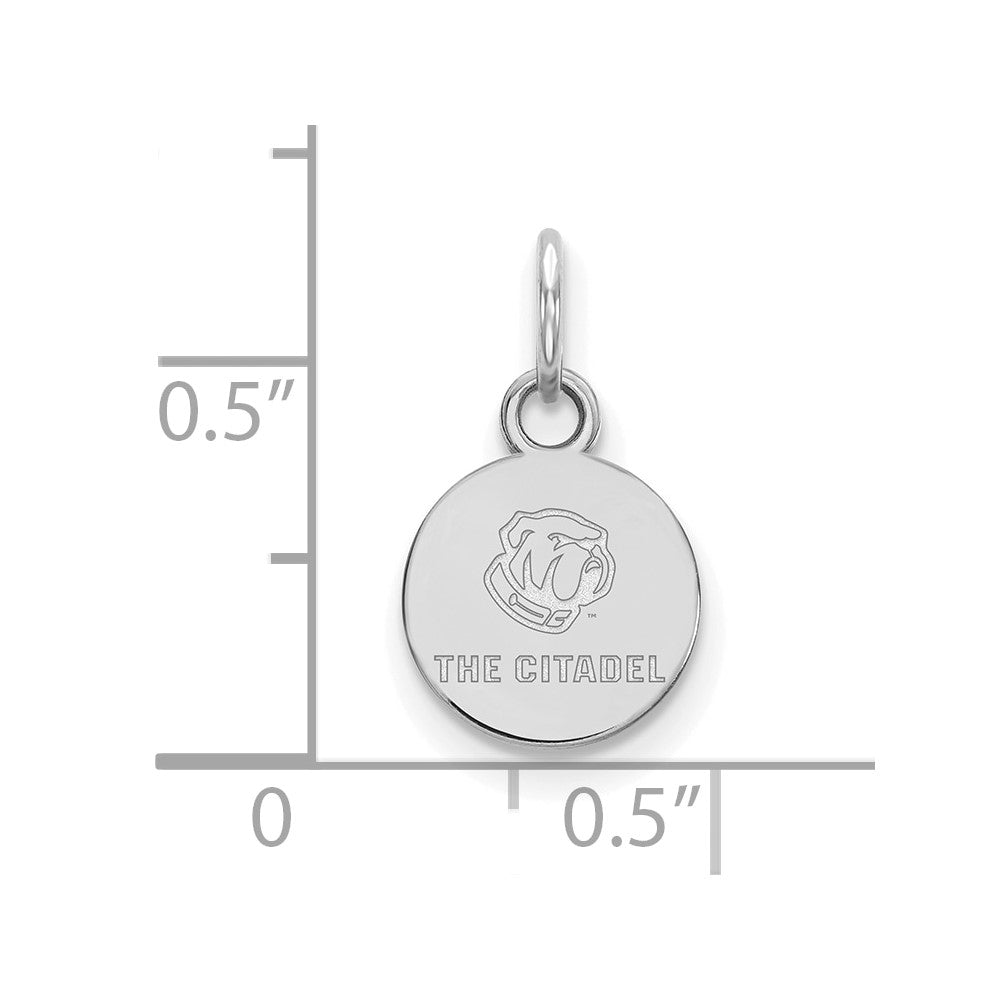 Sterling Silver Rh Plated Logoart The Citadel Xs Pendant
