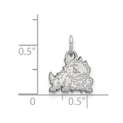10K White Gold Logoart Texas Christian University Horned Frog Extra Small Pendant
