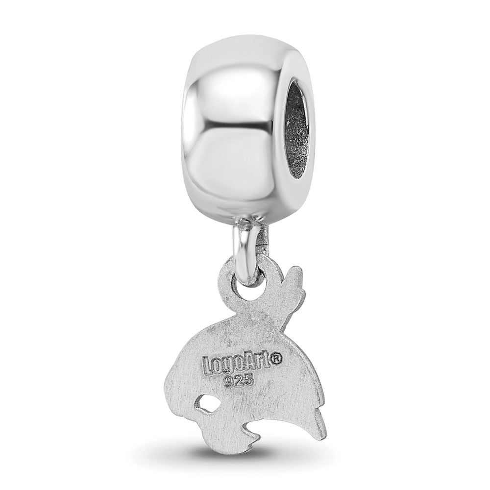 Sterling Silver Rhod-Pltd Logoart Texas State University Xs Dangle Bead