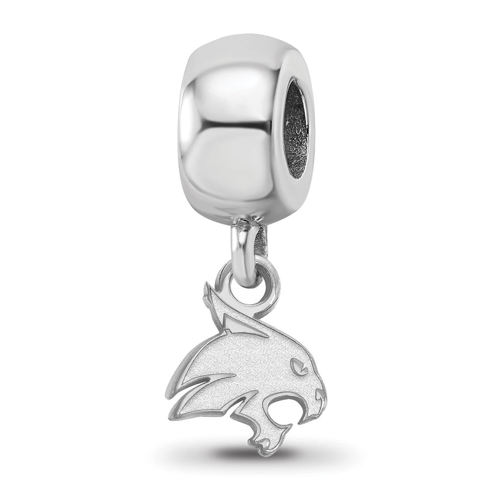 Sterling Silver Rhod-Pltd Logoart Texas State University Xs Dangle Bead