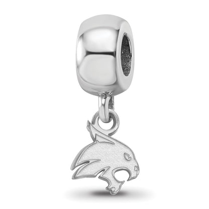 Sterling Silver Rhod-Pltd Logoart Texas State University Xs Dangle Bead