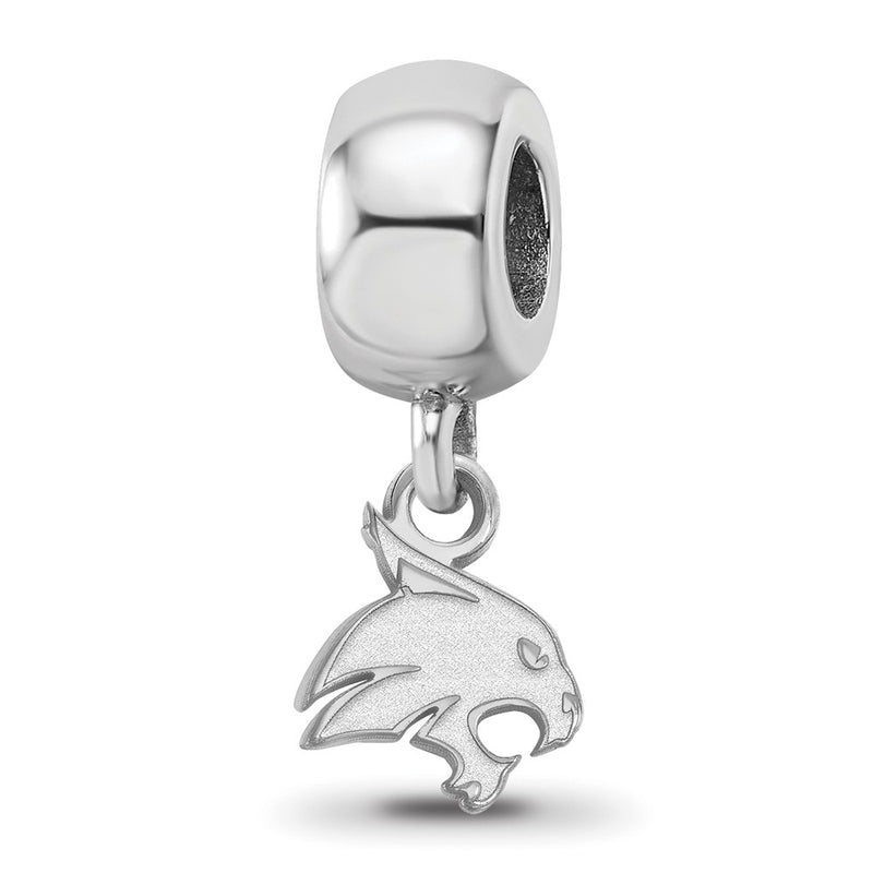 Sterling Silver Rhod-Pltd Logoart Texas State University Xs Dangle Bead